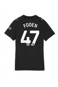 Manchester City Phil Foden #47 Fotballdrakt Borte Klær Dame 2025-26 Korte ermer